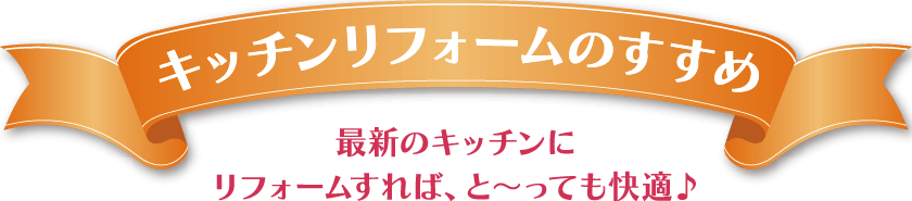 キッチンリフォームのすすめ 最新のキッチンにリフォームすれば、と〜っても快適！